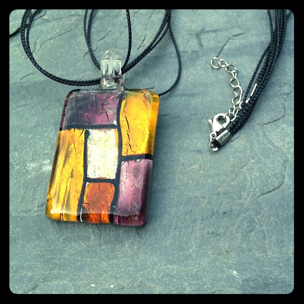 Glass Pendant and Necklace